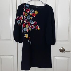 black and floral dress